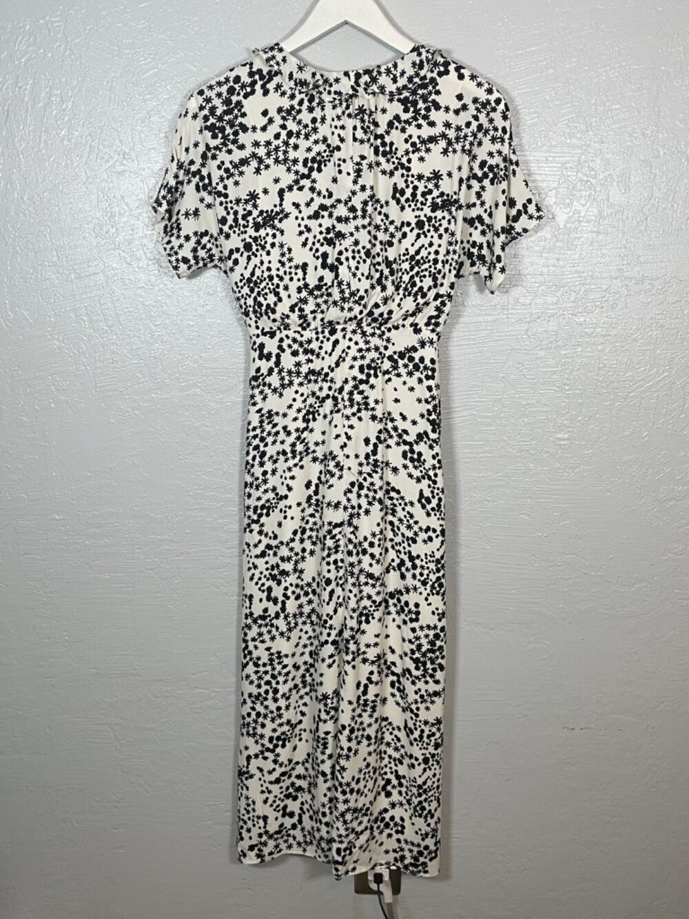 Whistles Women 4 White Black Floral Print Maxi Dress Button Front Ruffle Summer - Picture 5 of 9